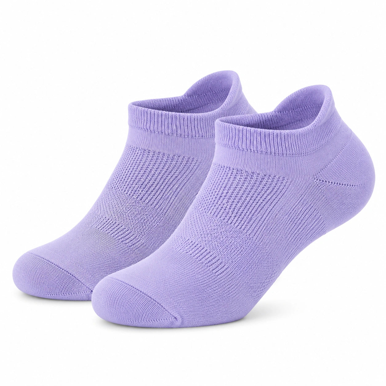Chaussettes courtes 39-42 en maille textile lilas à bord-côte