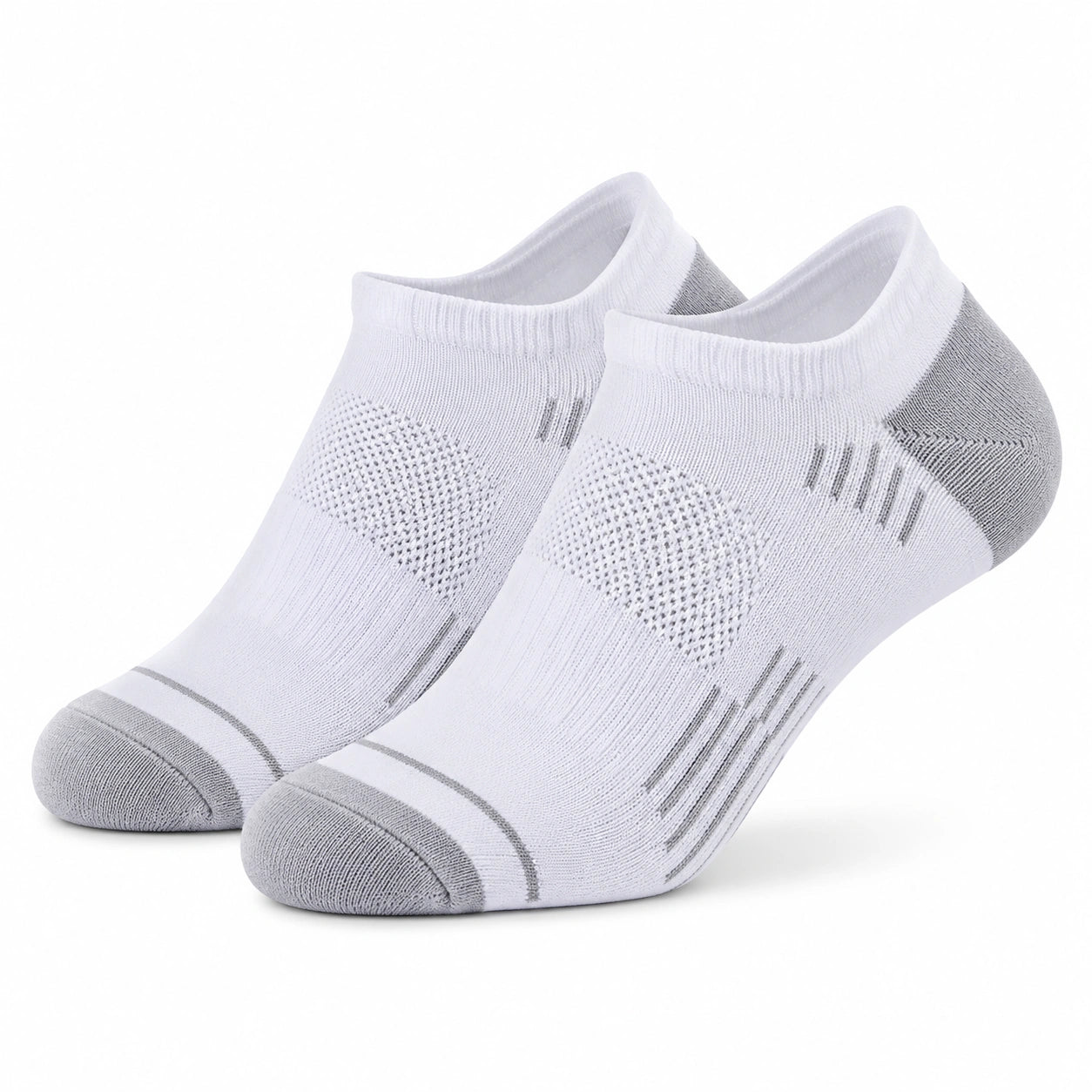Chaussettes basses 39-42 en maille extensible blanc/gris pour sport