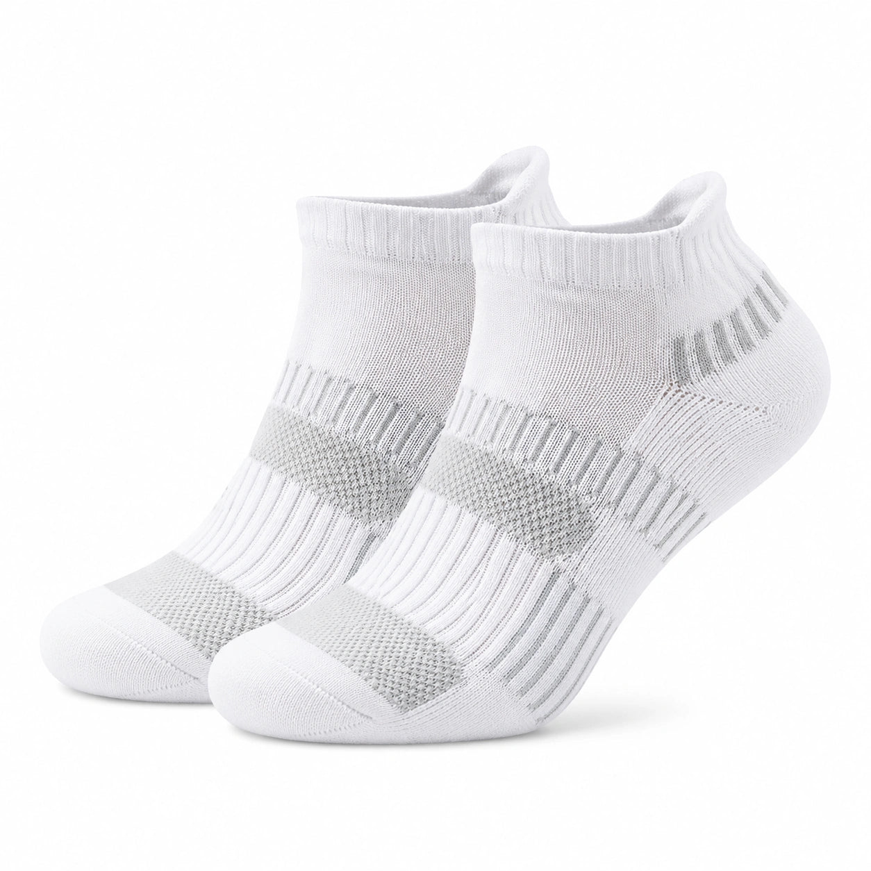 Chaussettes de sport 43-46 en maille blanche et grise respirantes