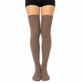 Chaussettes hautes 35-38 en maille marron côtelée style sobre