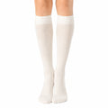 Chaussettes hautes 39-42 écru en maille côtelée pour tenue décontractée
