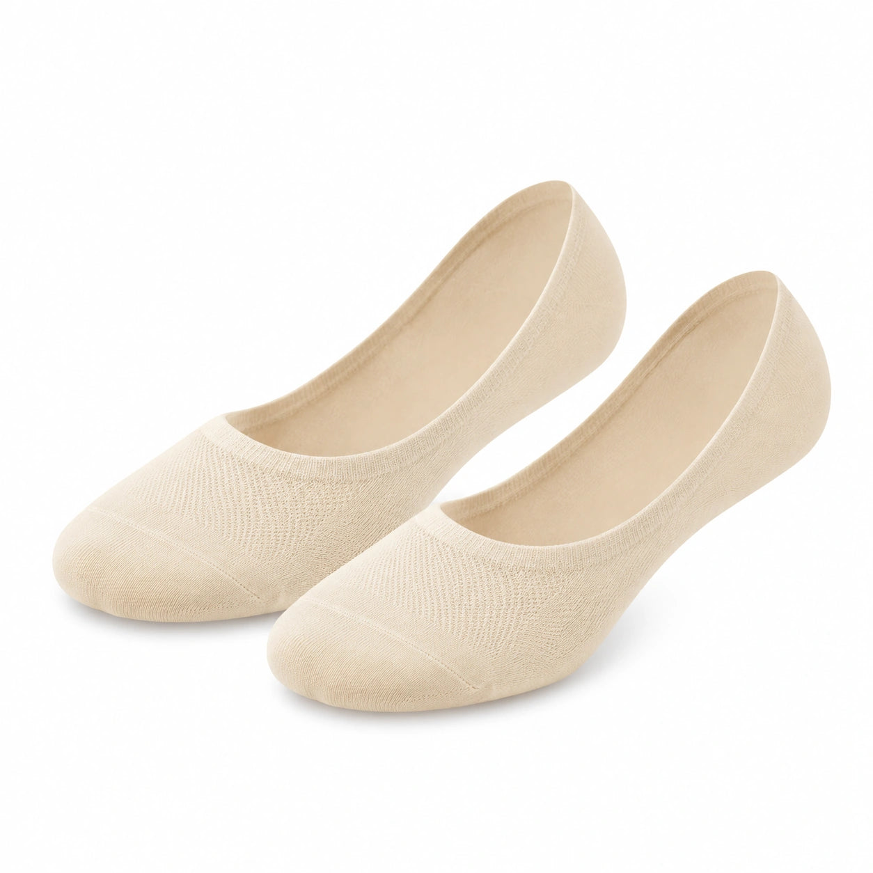 Chaussettes invisibles 39-42 en maille textile beige - coupe basse respirante