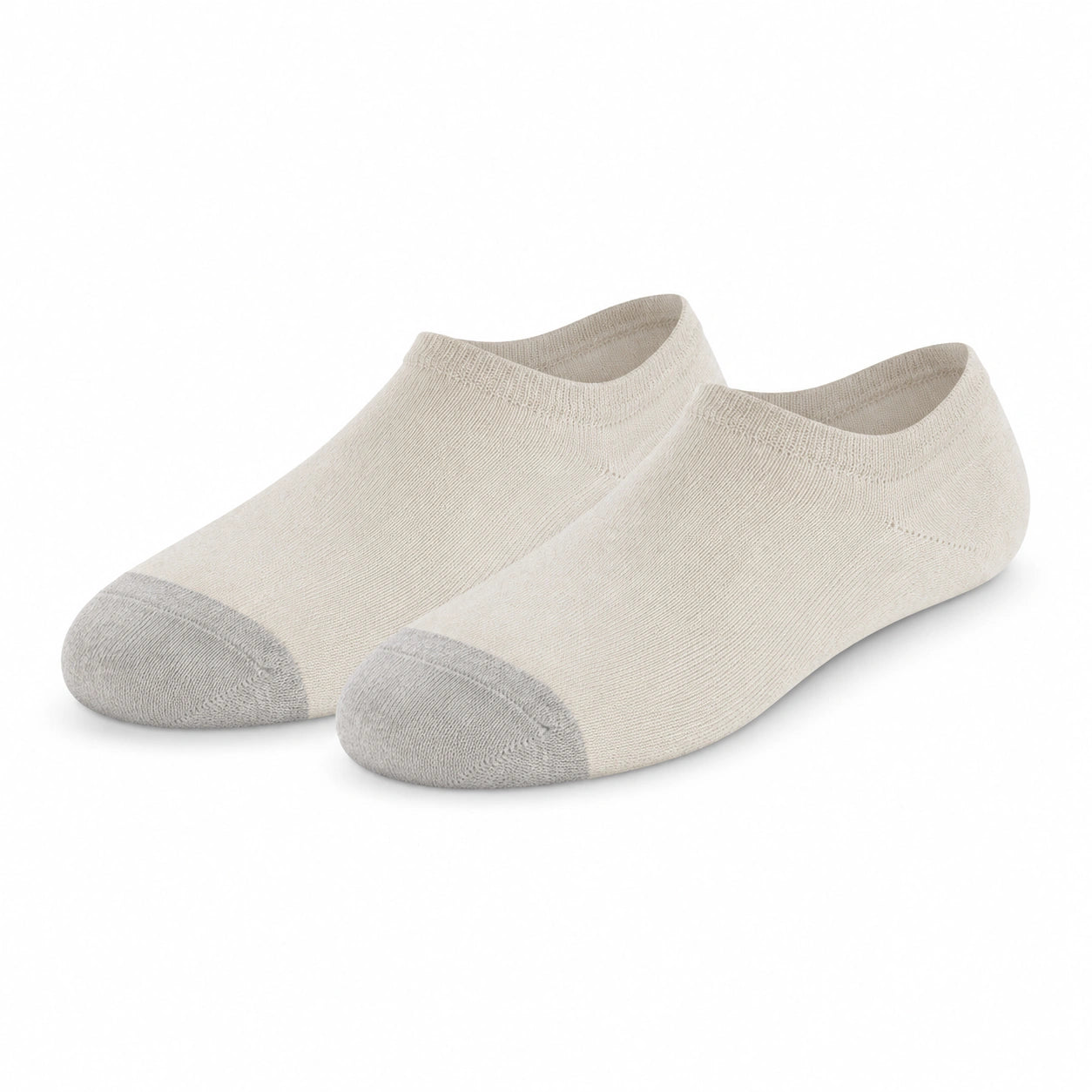 Chaussettes invisibles 39-42 en textile tricoté écru et gris pour usage quotidien