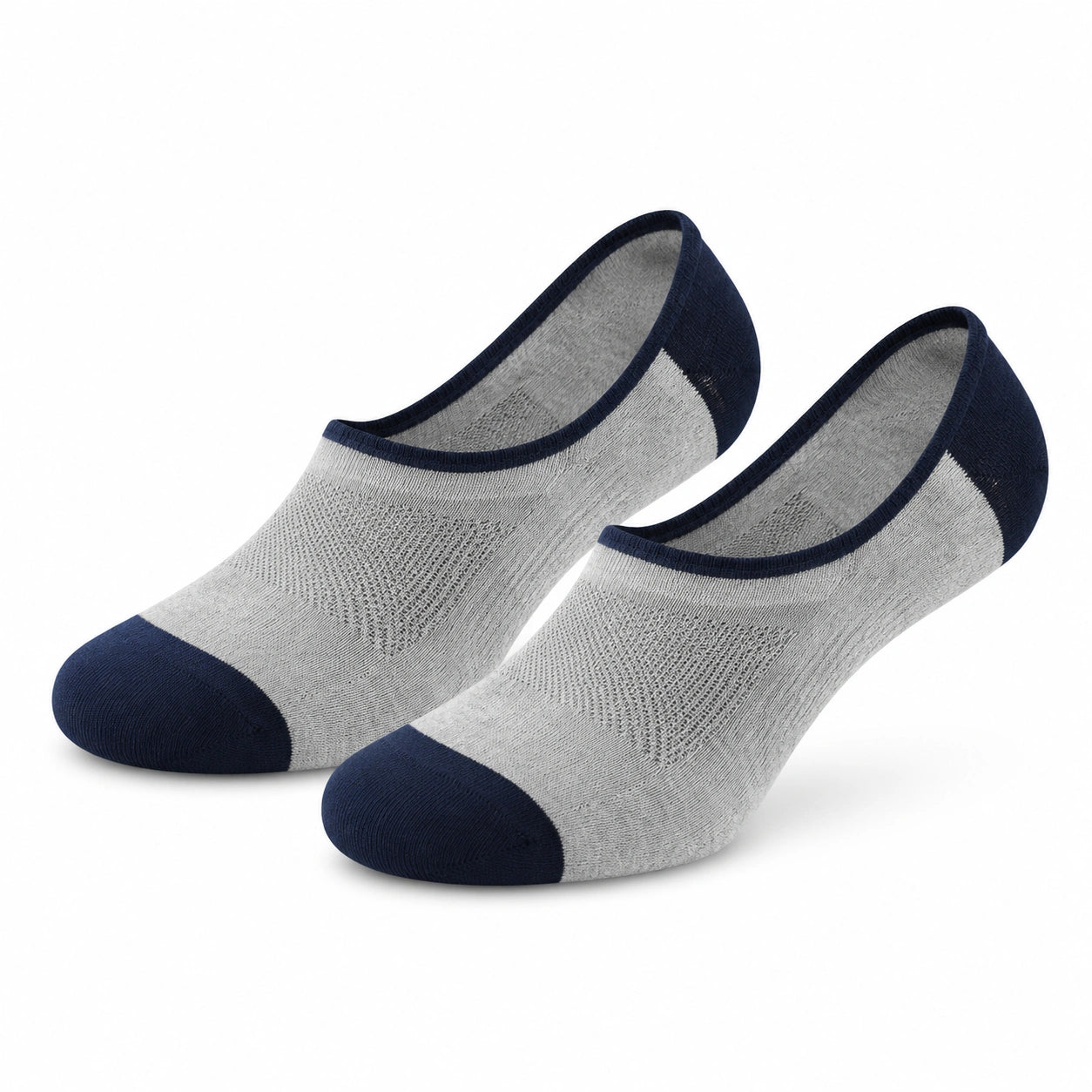 Chaussettes invisibles 39-42 en maille textile gris bleu marine respirantes