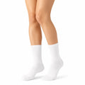 Chaussettes 35-38 blanches textile côtelé mi-mollet quotidien