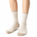 Chaussettes mi-mollet 39-42 en maille écru côtelées